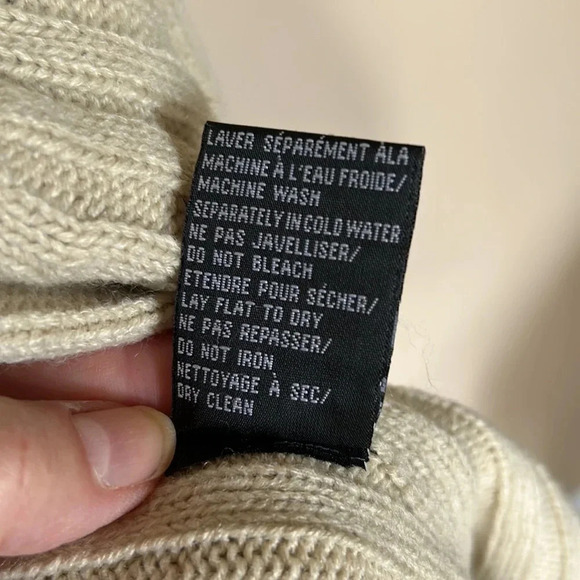 Vintage ,chunky knit/ cable zip sweater,blue,cream,fisherman,grandpa co… - Picture 7 of 8